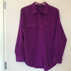 Apt. 9 fuchsia purple long sleeve blouse
